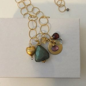 Gold Garnet Amethyst Citrine Labradorite Necklace